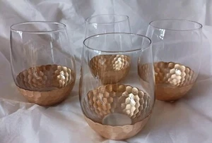 Fitz and Floyd DAPHNE GOLD stiellose Weingläser/Kelche - Set/4 - Bild 1 von 8