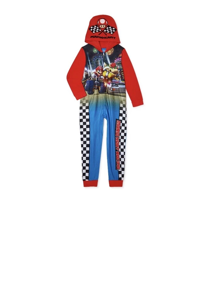 Super Mario Kart Pijama Una Pieza Traje Unión Sudadera con Capucha Disfraz Niños Talla 8 Nuevo con Etiquetas Foto 1 de 4