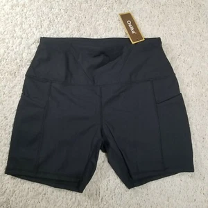 Oalka Women's Short Side Pockets High Waist Workout Running Yoga Shorts Size M - Picture 1 of 10