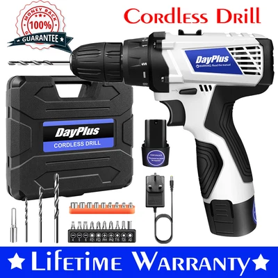 12V CORDLESS DRILL DRIVER LI-ION ELECTRIC SCREWDRIVER 1 OR 2 BATTERY COMBI SET - Image 1 of 4