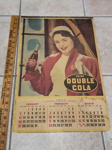 Rare Vintage 4 Page 1952 Double Cola Soda Calendar Sign Pop Bottle - Picture 1 of 15