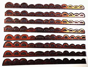Halloween Scallop Border Orange Foil Black Glitter Edges 8pc K&Company Stickers - Picture 1 of 2