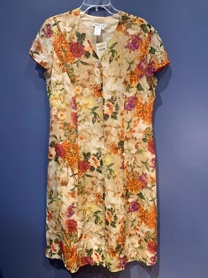 Womens Size 14P  Silk Dress, Floral, Coldwater Creek, Vintage, Lined, NWT Easter - Image 1 of 4