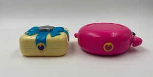 Polly Pockets Lot of 2 Yellow Compact Stars Pink Flamingo Cases only - Picture 1 of 5