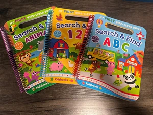 NEW Lot of 3 My First Wipe-Clean Book: Search & Find ABC, 123, and Animals Books - Picture 1 of 7