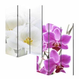 Foto-Paravent Paravent Raumteiler Trennwand H68 180x120cm, Orchidee - Bild 1 von 6