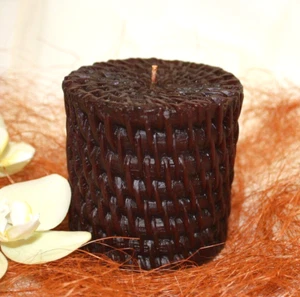 Bienenwachskerze Rattan Kerze Bienenwachs Dekokerze Motivkerze Tischkerze Bali  - Bild 1 von 4