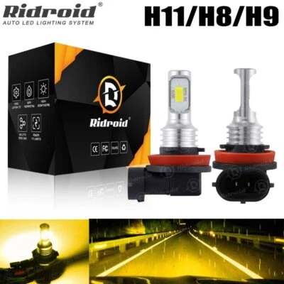 Kit de faros LED H11 H8 H9 3000K amarillos bombillas antiniebla haz alto o bajo brillante Foto 1 de 4