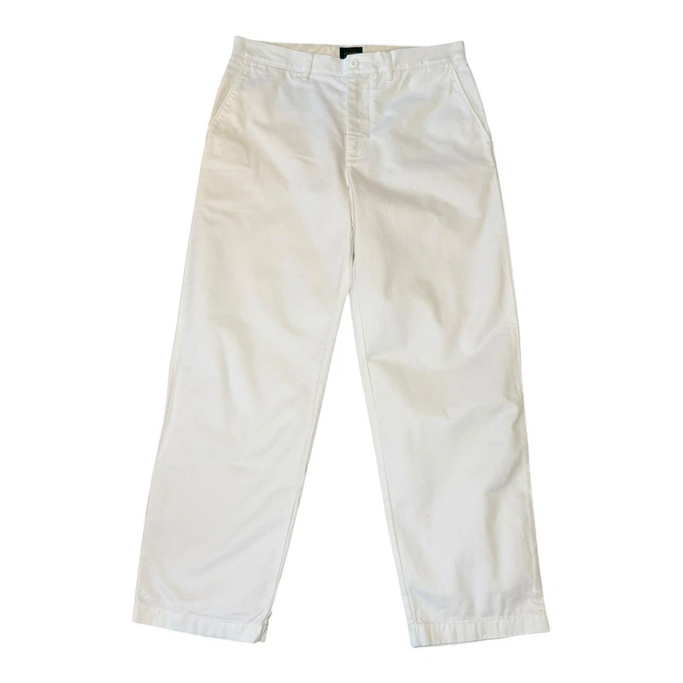 Calça masculina chino clássica J Crew branca frente plana tamanho 31x30 - Imagem 1 de 4