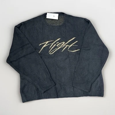 Jordan Flight Heritage Crop Knit Fuzzy Sweater (Off Noir/ Tan) XL Men FD7389-045 - Image 1 of 4