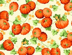 Tela con motivo VBS efecto lino calabaza 140 cm ancho por metro - Imagen 1 de 5