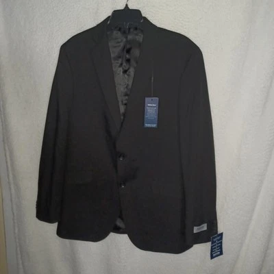 Kenneth Cole 男式 43L 弹性夹克外套运动外套修身弹力黑色 (25D) — 第 1/4 张图片