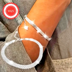 Wunderschönes S925 Sterling Silberne Weste-Kettenarmband – Hochwertig, Leicht - Bild 1 von 7