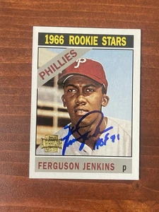 Fergie Jenkins Signed 2001 Topps #254 1966 Rookie Reprint Card. Signed In Person - Picture 1 of 2