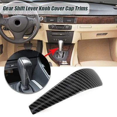 Cubierta de ajuste de perilla de cambio de marchas de coche de fibra de carbono para BMW E90 E92 320i 328i 2006~2012 Foto 1 de 4