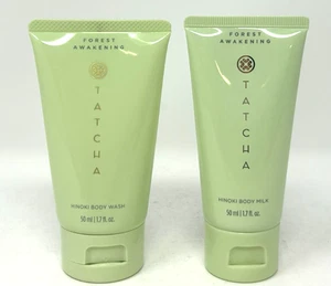 TATCHA Hinoki Body Wash & Body Milk Set, 1.7 fl oz (NEW/UNSEALED) - Picture 1 of 2