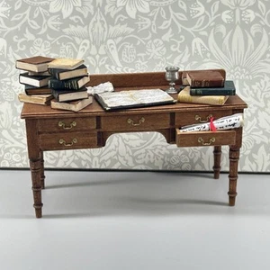 Dolls House Miniature Vintage 1:12 Artisan Dressed Handmade Desk - Picture 1 of 9