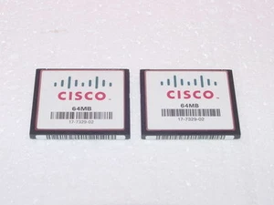 Lot = 2 cartes mémoire flash compactes 64 Mo CF Cisco - Photo 1/1