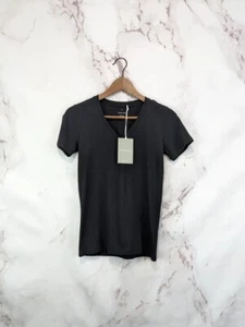 Everlane T Shirt Womens Small Black V Neck Short Sleeve The Organic Cotton Tee  - Picture 1 of 11