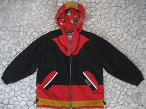 Scout Anorak Winterjacke Gr. 146 schwarz-rot-gold mit Kapuze + Pandabären - Bild 1 von 6