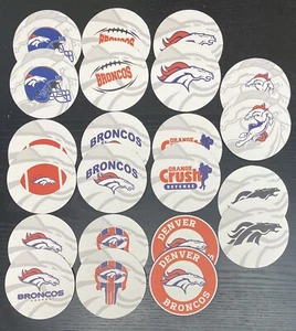 Lot Of 22 Denver Broncos Football 4’’ Round Cardboard Coasters Nice Gift Idea - Picture 1 of 1