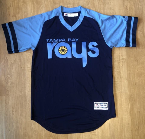 Tampa Bay Rays Turn Back Clock Majestic Retro Throwback Baseball Jersey Small Cover