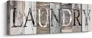 Laundry Room Decor Canvas Wall Art Prints for Rooms (With Solid Wood Inner Frame - Picture 1 of 5