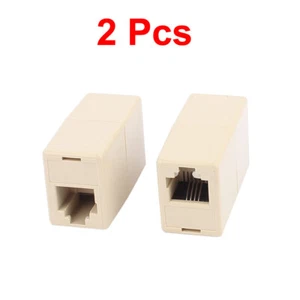 2Pcs 2 Way RJ11 6P4C Telephone Extension Connector Cable Converters Splitter - Picture 1 of 1