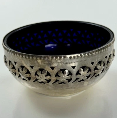 Celtic Quality Plate Vintage Silver With Consult Blue Bowl Made In England - Image 1 of 4