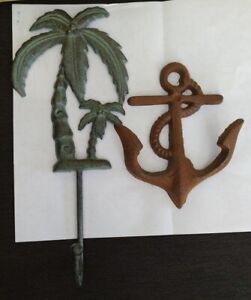 Lot Of 2 Metal Palm Tree/ Anchor Hooks