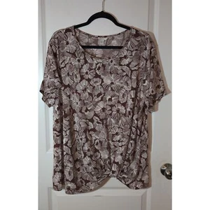 Est 1946 Brown Floral Top 18/20W - Picture 1 of 3