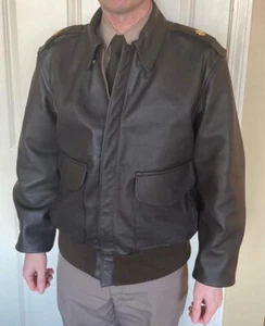 Army Green Service Uniform AGSU Air Force Type A-2 Leather Jacket 42 Reg Cooper - Bild 1 von 7