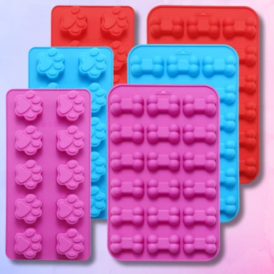 6 PIEZAS Moldes de Silicona Cachorro Perro Pata y Hueso, Elegantes Moldes de Chocolate para Foto 1 de 4