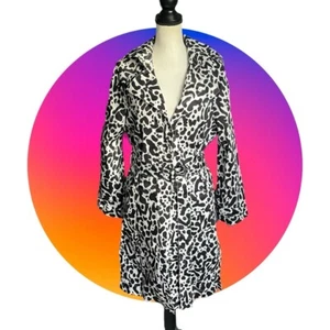 Lita By Ciara AMOUR Black White CHEETAH PRINT Trench Coat Size M NWT Womens $498 - Picture 1 of 13