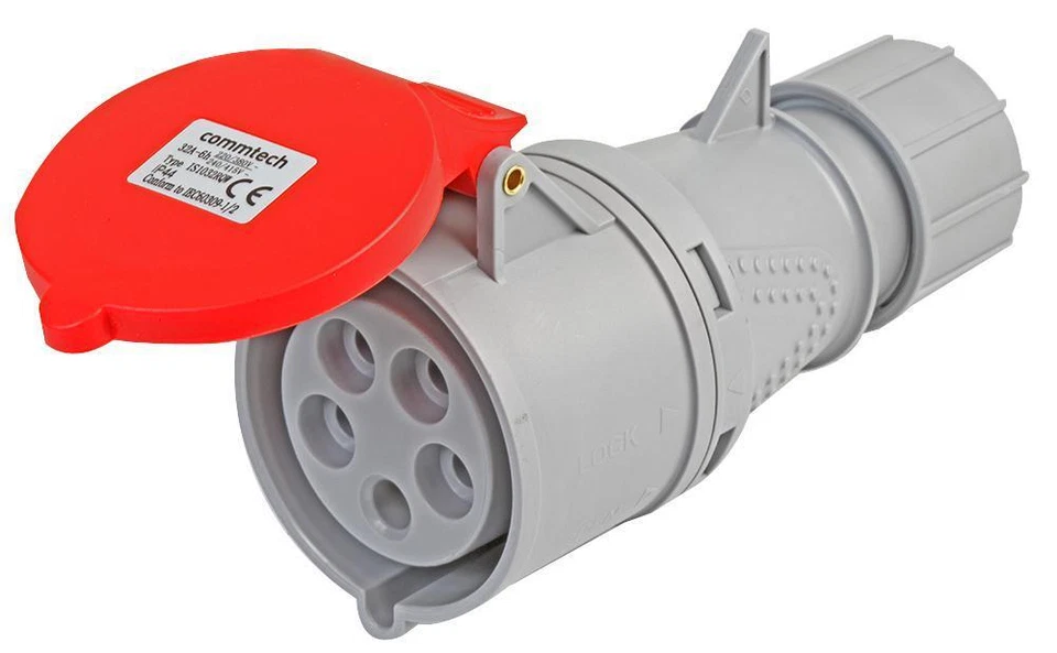 PRO ELEC - 32A, 400V, Cable Mount CEE Socket, 3P+N+E, Black, IP44 - Image 1 of 1