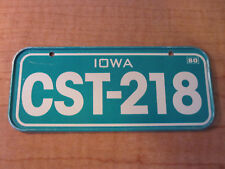 Vintage IOWA Cereal License Plate Bicycle Pedal Car USA 1980