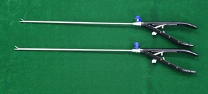 2pc Laparoscopic Needle Holder Straight Jaw 5mmx330mm Black Handle Reusable - Picture 1 of 11