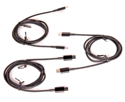 New USB-C to C 3 pack 3 Foot cables for iPhone 15, Android charger Charging data - Image 1 of 2