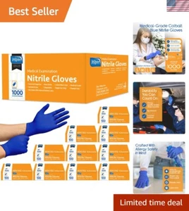 Guantes de Nitrilo Examen Médico Sin Látex Paquete Mediano de 1000 Azul Duradero - Imagen 1 de 10