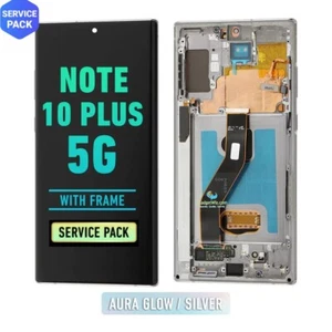Pantalla de repuesto LCD Samsung Galaxy Note 10 Plus fabricante de equipos originales con marco plateado - Imagen 1 de 1