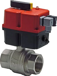 3 vías grifo de bola orificio en L accionamiento giratorio 240V 1"   - Imagen 1 de 2