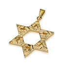 Support Israel with Star of David Jewish Pendant 14K Yellow Gold Magen Jewelry