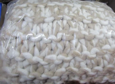 Pottery Barn chunky hand knit throw 44 X 56 New wo tag - Image 1 of 2