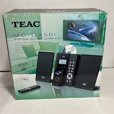 TEAC MC-DX50i Hi-Fi 2.1 Bookshelf Stereo System CD Radio iPod Subwoofer Clean - Image 1 of 4