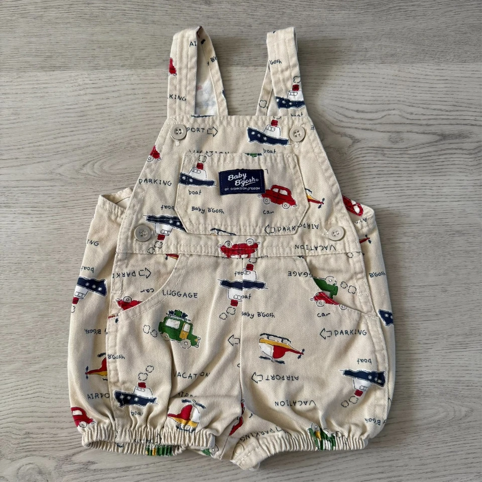 De Colección Osh Kosh Bebé BGosh Pantalones Cortos Monos Vehículos Talla 6/9 Meses Foto 1 de 2