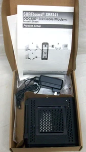 Motorola Surfboard SB6141 DOCSIS 3.0 High-Speed Cable Modem- Black OEM Brown Box - Afbeelding 1 van 2