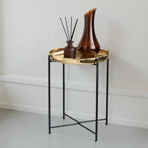 Gold Tray Metal Coffee Table with Removable Tray Top Stylish Gold Table - Picture 1 of 4