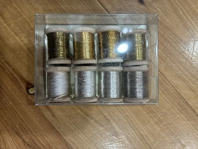 Vintage Antique Gold Silver French Metallic Thread Fly Tying - Image 1 of 4