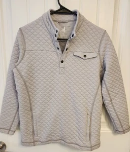 Johnnie O Boys Quilted Snap Front Pocket Pullover- Gray Size 14 - Picture 1 of 5