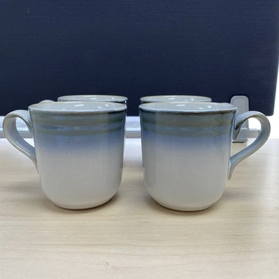 Juego de 4 tazas de gres Noritake hechicero café azul ombre 3,75" repuesto Foto 1 de 4